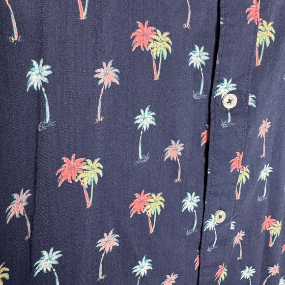 CHUBBIES Men’s Friday Neon Palm Trees Navy Blue Button Down Size XXL Vacation - Picture 6 of 6